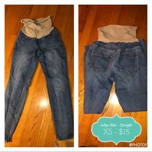 Indigo Blue- straight maternity jeans